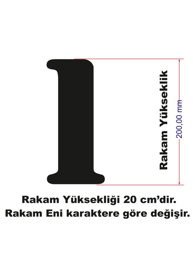Stencil Rakam Boyama Şablonu X040-sayı Rakam Yüksekliği 20 Cm