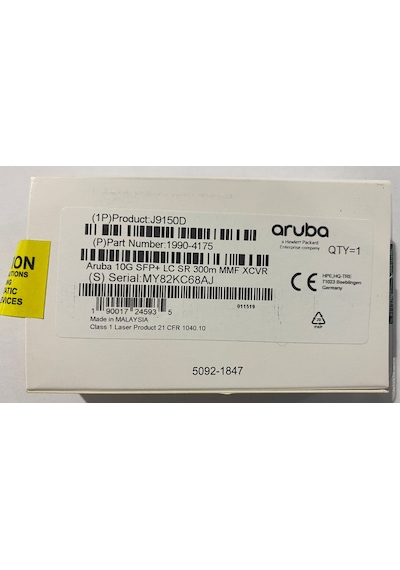 Hpe Aruba J9150D X132 10G Sfp Lc Sr Transceiver