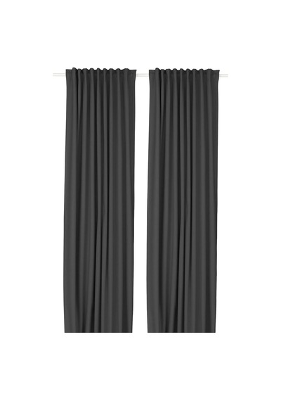 Ikea Korgmott Fon Perde 145x300 Cm Siyah Gri Siyah - Gri