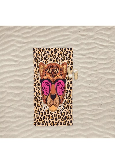 Leopar 80x150 Su Emici Kum Tutmaz Plaj Havlusu &banyo Havlusu