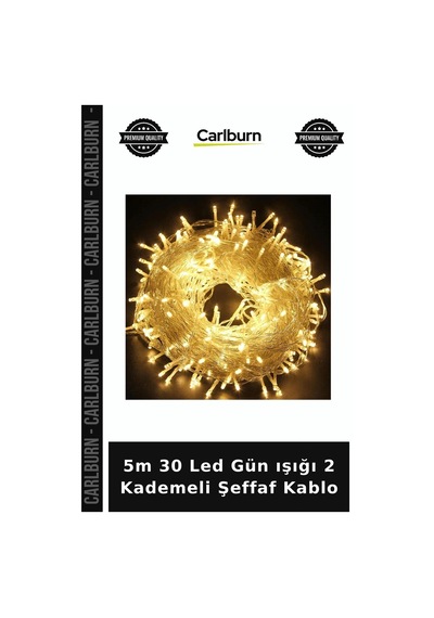 5m 30 Led Gün Işığı 2 Kademeli Şeffaf Kablo Duvar Süsü Pilli Lamba Atmosfer Lambası