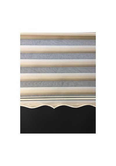 Sütlü Kahve Krem Renk Geçişli Zebra Stor Perde Etek Dilimli Krem-kahve - 97253964 Krem-kahve