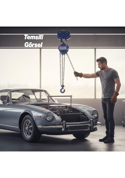 Zincirli Caraskal 2 Ton 5 Metre Profesyonel El Vinci Dayanıklı Yük Kaldırma Makinesi Aparatı