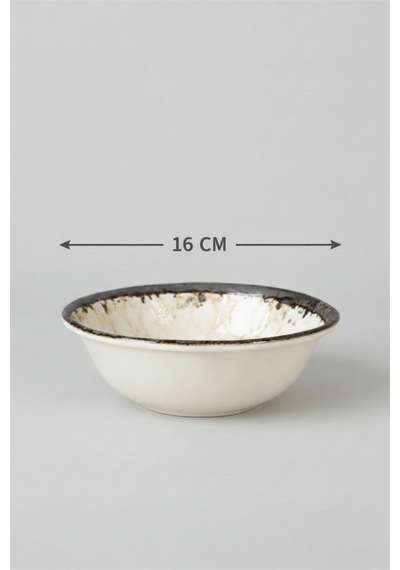 12'li Valencia Salata Kasesi Kalın Kenarlı 16cm Mega Desen Rinart Krem