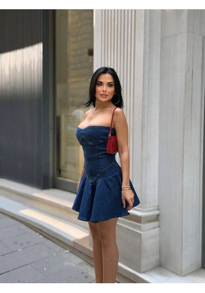 Havens Warna Jean Elbise Mavi