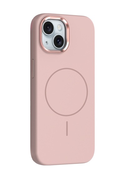 Apple Uyumlu iPhone 13 Kılıf M-safe Şarj Özellikli Metal Kamera Çerçeveli Mkst Edi Silikon Kapak - Rose Gold Altın
