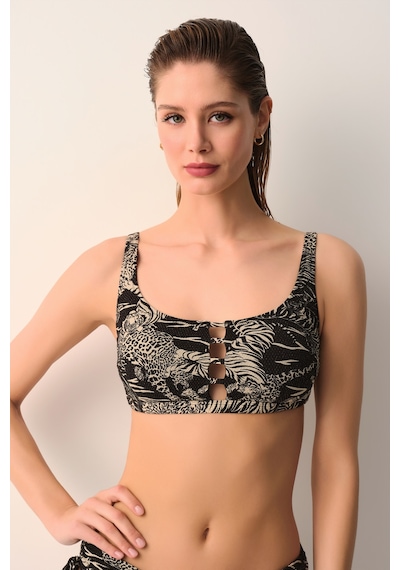 Suwen Ashley Bant Detaylı Bralet Bikini Üst Sb2632514201420 Leopar Desenli