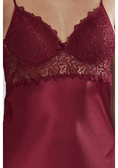 Pierre Cardin 6'lı Saten Gecelik Sabahlık Çeyiz Seti 6955 Bordo 001