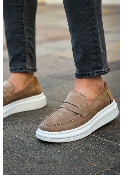 Roof Atelier Erkek Vizon Süet Loafer Ayakkabı - 615 - Lüx Süet Vizon