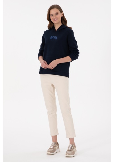 U.S. Polo Assn. Kadın Lacivert Basic Kapüşonlu Sweatshirt 50289536-VR033