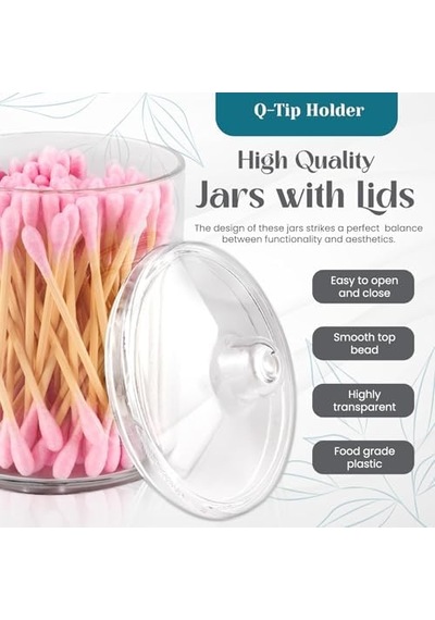 Qtip Tutucu, Makyaj Makyaj Düzenleyici Depolama, Kapaklı Şeffaf Plastik Eczacı Kavanozları, Banyo Pamuklu Çubuk Dispenseri, 2x10oz Ve 2x7oz, 4&apos Lü Paket, Kahverengi Ahşap Kapaklar, Açık Ahşap Qtip Tutucu, Makyaj Makyaj Düzenleyici Depolama, Kapaklı Şeffaf Plastik Eczacı Kavanozları, Banyo Pamuklu Çubuk Dispenseri, 2x10oz Ve 2x7oz, 4&apos Lü Paket, Kahverengi Ahşap Kapaklar, Açık Ahşap