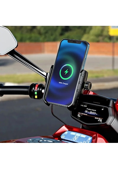 2 İn 1 Ayna Ve Gidon Bağlantılı Motorsiklet Telefon Tutucu Bisiklet Atv Telefon Tutacağı