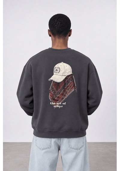Respire Erkek The Art Of Patch Detaylı Oversize Sweatshirt Füme