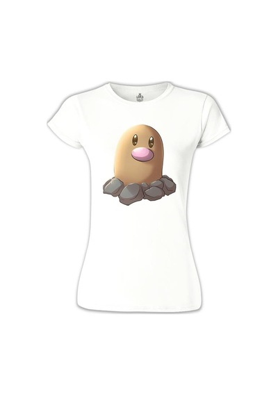 Pokemon Go - Diglett Beyaz Kadın Tshirt 001