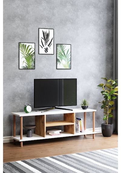 Tv Sehpası Raflı Tv Ünitesi Televizyon Sehpası Ahşap Ayaklı Tv Sehpası Raflı Tv Ünitesi Televizyon Sehpası Ahşap Ayaklı