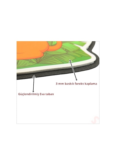 Safari Sevimli Hayvanlar Aynalı Duvar Stickerı, 33cm X 30cm