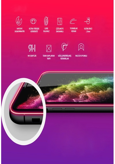 General Mobile Uyumlu Gm 23 Se Tam Kaplayan Temperli Ekran Koruyucu Cam