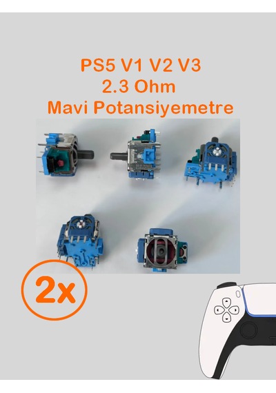 2 Adet Ps5 Analog Motoru Tüm Kollar İle Uyumlu Mavi Renk 2.3k Ohm