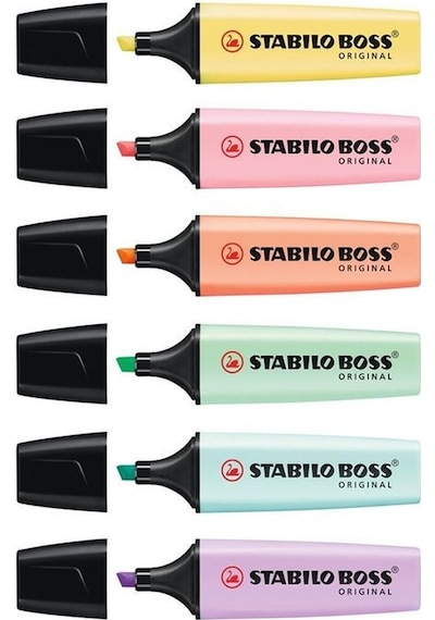 Stabilo Boss Pastel Renkler 6'lı Set Çok Renkli