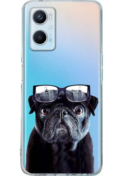 Oppo A96 İle Uyumlu 1mm Slim Fit Köpek 3 050f Baskılı Şeffaf Kılıf Şeffaf