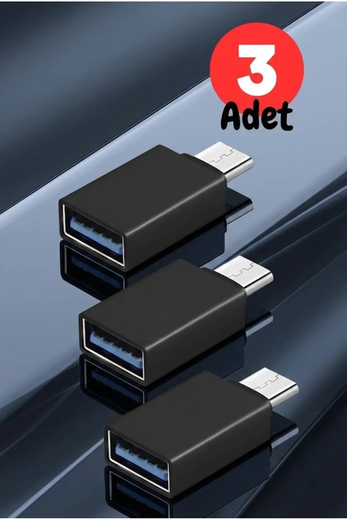 3 Adet Usb Tip C Otg Adaptör Çevirici Usb-c Erkek Usb 3.1 Dönüştürücü Macbook Uyumlu  Xiaomi Samsung Usb Otg