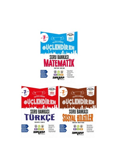 Ankara 2027 7. Sınıf Matematik + Türkçe + Sosyal Bilgiler Güçlendiren Soru Bankası Seti 3 Kitap Maarif Model