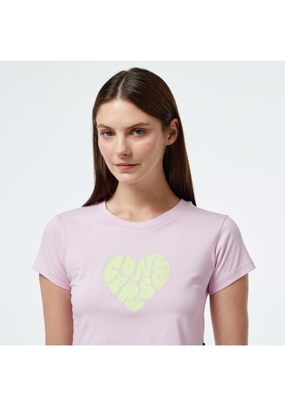 Converse Heart Slim Fit Kadın Lila T-shirt Mor