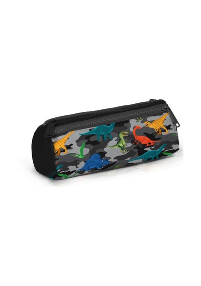 Coral High Kids Koyu Gri Siyah Kamuflaj Dinazor Desenli 3 Lü Okul Çanta Seti Set0123474