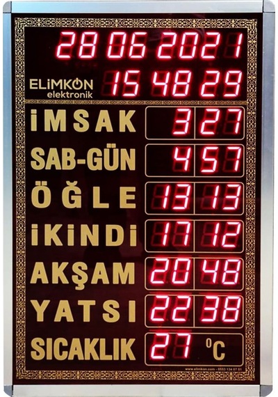 Elimkon Büyük Camii İmsakiye Altın Vakitmatik Ezan Okuma Özelliği Ve Uzaktan Kumanda Kontrol