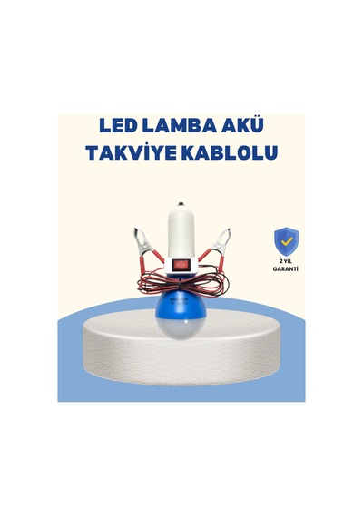 Timsah Kıskaçlı 12v Led Ampul Kamp Ve Acil Durum Lambası Beyaz