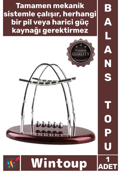 Balanstopu Şık Dekoratif Ofis Hediyesi Denge Fizik Yasaları Stres Newton Balans Topu Oval Küçük Boy