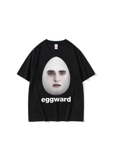 Startmore Beyaz Sıcak Alacakaranlık Eggward Komik Meme Edward Cullen Parodi Mizah Tshirt Siyah