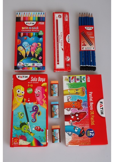 X Dekomus Rainbow Sort Collection 70 Parça Full Boyama Seti İle 3 Adet A4 Defter, Çıtçıt Dosya Altın