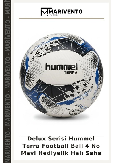 Delux Serisi Hummel Terra Football Ball 4 No Mavi Hediyelik Halı Saha