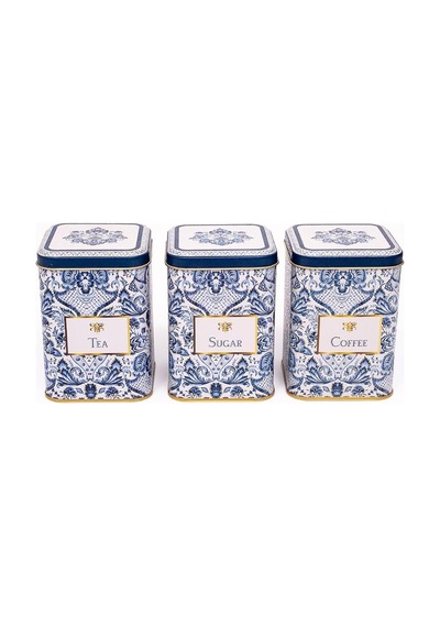 Erb25t6 Kare Metal Saklama Kabı 87x87x125 3'lü Set Azulejos