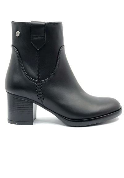 Greyder 32031 5k Siyah Hakiki Deri Kalın Topuklu 6cm Kadın Ankle Bot Siyah
