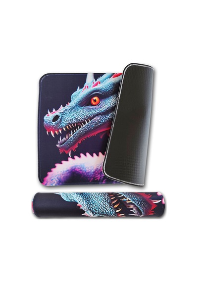 40x30cm Mouse Pad Kaymaz Kauçuk Taban Dikişli Gaming Oyuncu Ejder