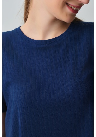 Suwen Campus T-shirt Wsh19710053303 Lacivert