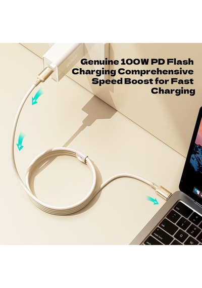 R18 100w Type-c To Type-c 5a Pd 1m Şarj Ve Data Kablosu Gold