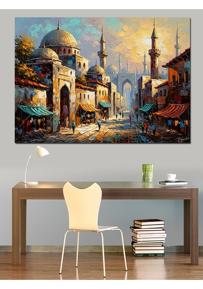 Ahşap Tablo Tarihi İstanbul Cami Ve Şehir İnsan Figürlü Tablolar