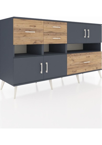 Kronos Konsol 5 Raflı 4 Çekmeceli 4 Kapaklı 176x59x99 Antrasit-an Antrasit-antrasit/çam Kronos Konsol 5 Raflı 4 Çekmeceli 4 Kapaklı 176x59x99 Antrasit-an Antrasit-antrasit/çam