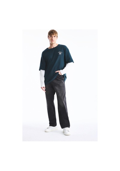 Defacto Baggy Fit Normal Bel Geniş Paça Jean Pantolon H2983ax26aunm40 Siyah-nm40