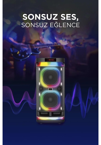 Torima BTS-1990 RGB Mikrofonlu Kumandalı Bluetooth Parti Hoparlör
