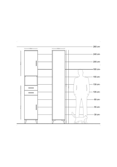 Hyperion Dolap 5 Raflı 2 Çekmeceli 2 Kapaklı 44x44x243 Çam-an... Çam Hyperion Dolap 5 Raflı 2 Çekmeceli 2 Kapaklı 44x44x243 Çam-an... Çam