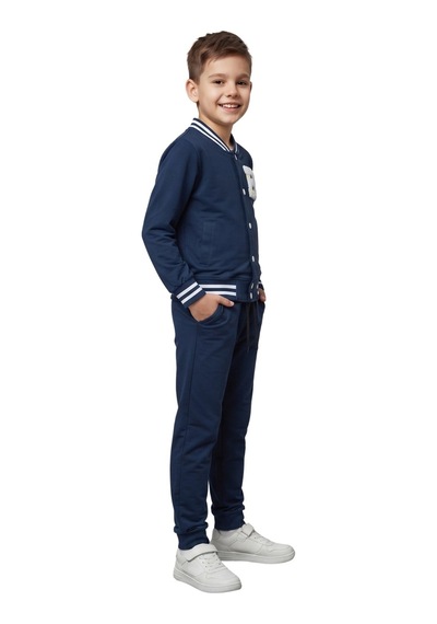 New Kids Erkek Çocuk Eşofman Takımı Lcvrt Mevsimlik Pamuklu Cepli-91220 Lacivert