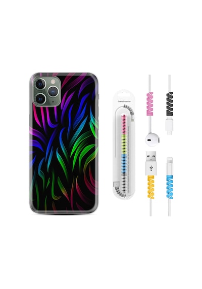 Apple Uyumlu iPhone 11 Pro Kılıf Kablo Koruyuculu Color Lines 1698