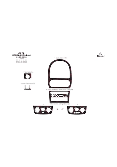 Opel Corsa C Picku Parçatorpido Kaplama 2003-2006 6 Parça Maun