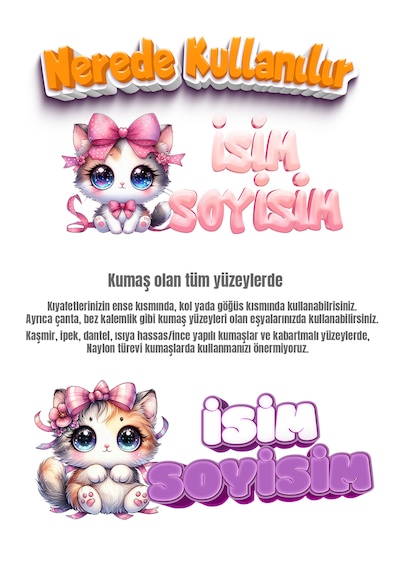 Kıyafet Etiketi - Okul Kıyafet Kumaş Etiketi Kreş Anaokulu İlkokul Kıyafet Kumaş Etiketi Set19 Karışık