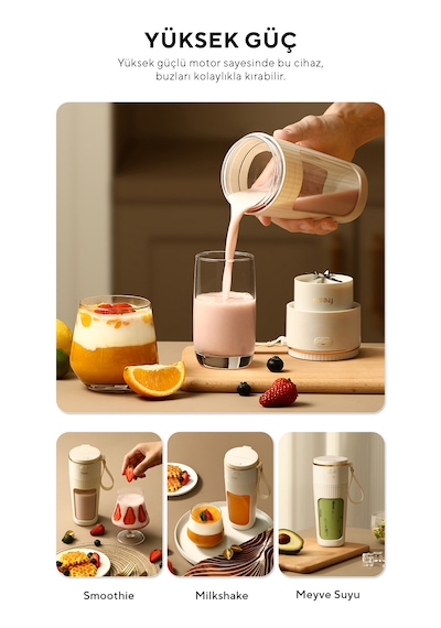Fressi FR-BL0318  Taşınabilir Şarjlı Kişisel Smoothie Blender