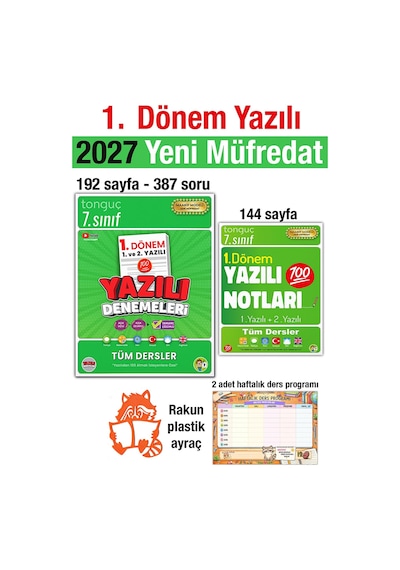 7. Sınıf 2027 1. Dönem Yazılı Denemeleri Ve Notları Maarif Model Yeni Müfredat